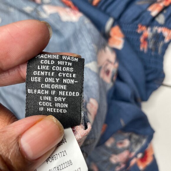 Torrid Blue Floral Smocked Waist V-Neck Mini Dress Plus Size 2X Cottagecore - Picture 12 of 14